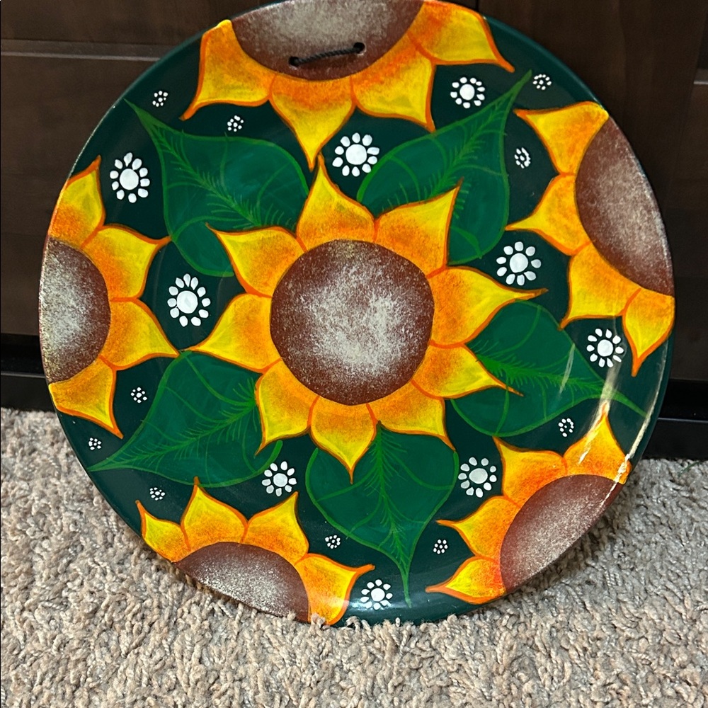 Mexican Colorful Sunflower Decorative Plate